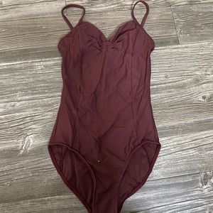 Wear Moi, Burgundy Leotard, Spaghetti Strap, XS